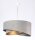 Hängelampe E27 Stoff rund Ø 50 cm Grau Gold Silber