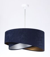 Hängelampe Stoffschirm rund D: 50 cm E27 Blau Gold...