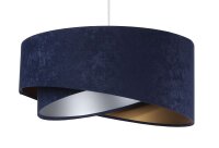 Hängelampe Stoffschirm rund D: 50 cm E27 Blau Gold...