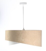 Hängelampe Stoff Beige Gold E27 rund D: 50 cm...