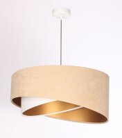 Hängeleuchte Stoff Beige Gold E27 rund Ø 50...