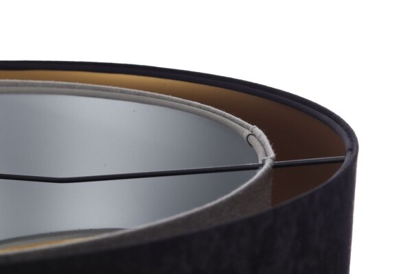 Hängeleuchte rund Ø 50 cm E27 Stoff Schwarz Gold Grau Silber