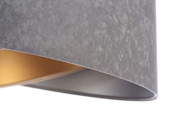 Pendelleuchte rund Ø 50 cm Grau Silber Beige Gold E27 Stoff