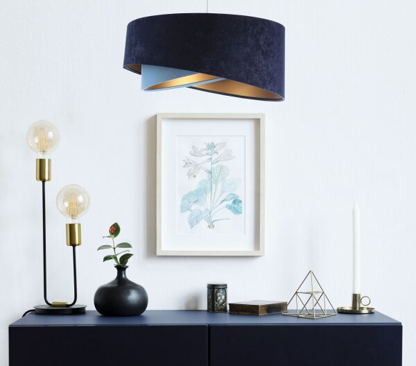 Hängeleuchte Stoff rund Ø 50 cm Velours Optik Modern MARLON
