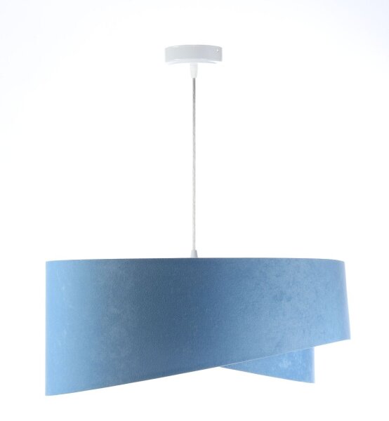 Pendelleuchte Blau Silber E27 rund Ø 50 cm Velours Optik