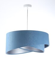 Pendelleuchte Blau Silber E27 rund Ø 50 cm Velours...