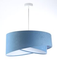 Pendelleuchte rund Ø 50 cm Weiß Blau Stoff...