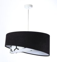Pendelleuchte Schwarz Weiß rund D: 50 cm E27 Retro...