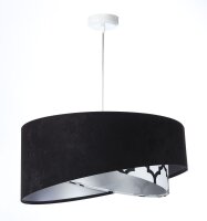 Hängeleuchte rund D: 50 cm Stoff Velours Optik...