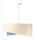 Hängelampe rund D: 50 cm Stoff Creme Blau Silber E27 Modern