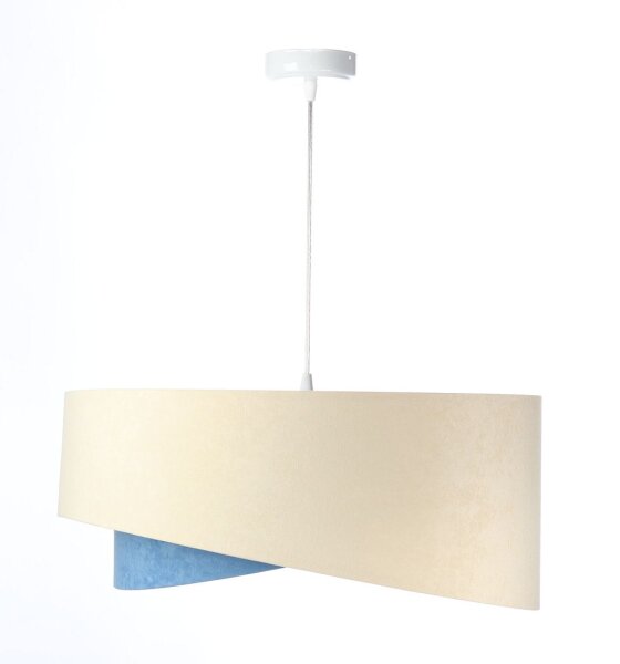 Hängeleuchte Stoff Velours Optik rund Ø 50 cm E27 Creme Blau