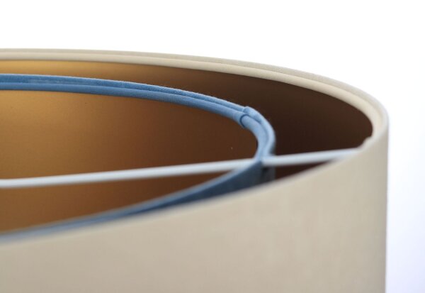 Hängeleuchte Modern Ø 50 cm Stoff Creme Blau Gold E27