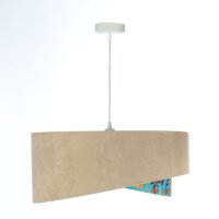 Pendelleuchte E27 rund Ø 50 cm Stoff Velours Optik...