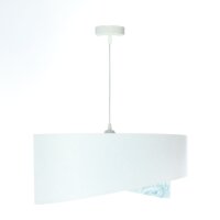 Hängelampe Stoff Ø 50 cm Weiß Hellblau...