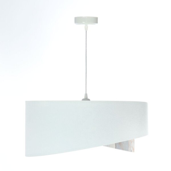Hängelampe Weiß Creme rund Ø 50 cm E27 Velours Optik Stoff