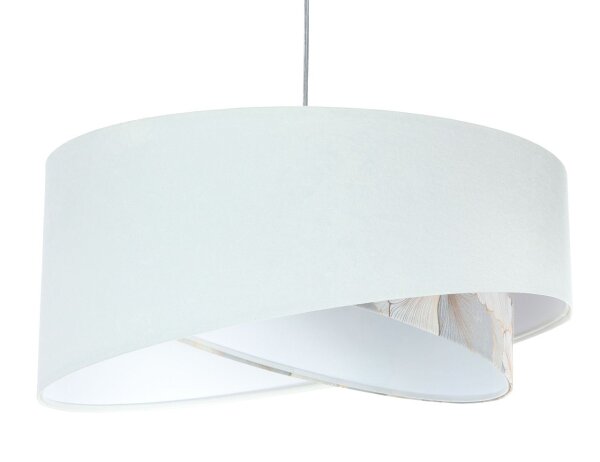 Hängelampe Weiß Creme rund Ø 50 cm E27 Velours Optik Stoff