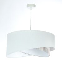 H&auml;ngelampe Wei&szlig; Creme rund &Oslash; 50 cm E27 Velours Optik Stoff