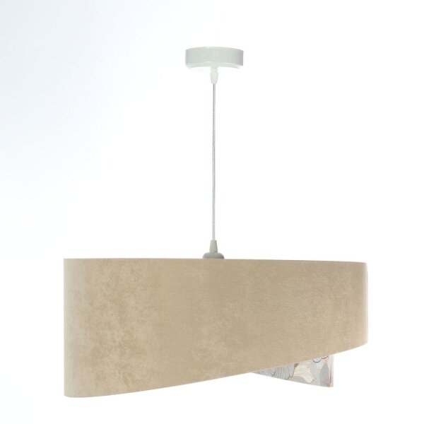 Hängeleuchte rund D: 50 cm E27 Stoff Velours Optik