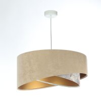 H&auml;ngeleuchte rund D: 50 cm E27 Stoff Velours Optik