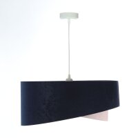 Hängelampe Stoffschirm Blau Rosa Gold E27 rund...