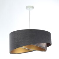 H&auml;ngelampe Grau Gold E27 Stoffschirm &Oslash; 50 cm Modern KARIM