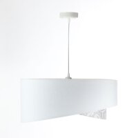 Pendelleuchte rund D: 50 cm E27 Weiß Grau Stoffschirm
