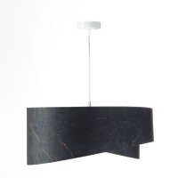 Hängeleuchte Schwarz Silber E27 D: 50 cm Stoff...