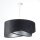 Hängeleuchte Schwarz Silber E27 D: 50 cm Stoff Velours Optik