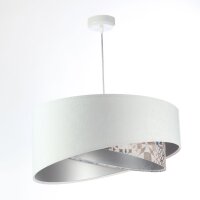 Hängelampe Weiß Beige Silber E27 Ø 50...