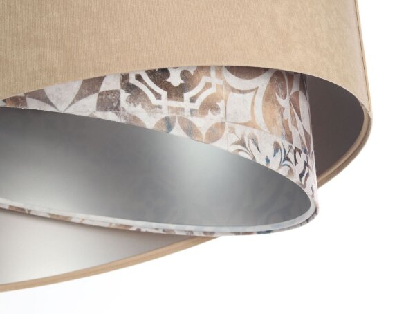 Hängeleuchte rund D: 50 cm E27 Stoff Velours Optik Modern KARIM