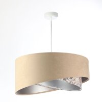 Hängeleuchte rund D: 50 cm E27 Stoff Velours Optik...