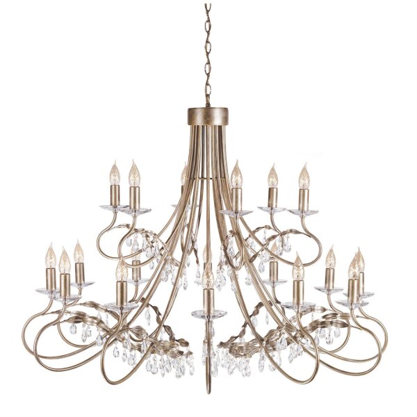 Kronleuchter in Silber Gold mit Kristall groß CANDELA 4