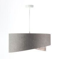 Hängelampe Stoff Ø 50 cm Velours Optik Grau...