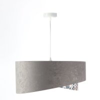 Pendelleuchte E27 rund Ø 50 cm Stoff Velours Optik...