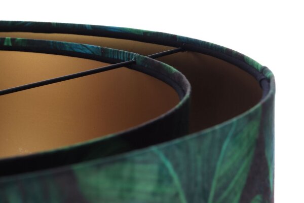 Hängeleuchte Grün Gold E27 Ø 50 cm Tropical Print Stoff