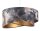 Pendelleuchte Grau Gold E27 rund D: 50 cm E27 Stoffschirm