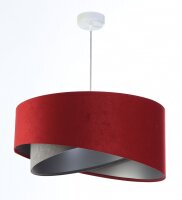 Hängeleuchte Stoff Ø 50 cm Rot-Braun Grau...