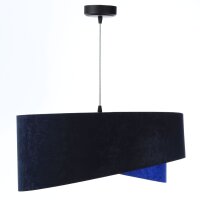 Hängelampe Blau Gold E27 Ø 50 cm Stoff Schirm...