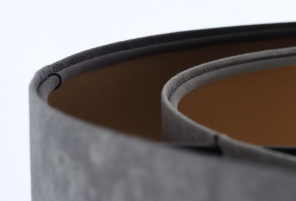 Pendelleuchte rund D: 50 cm Grau Gold E27 Stoffschirm