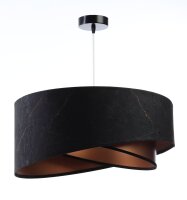 Pendelleuchte rund Stoff D: 50 cm E27 in Schwarz Kupfer