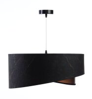 Pendelleuchte rund Stoff D: 50 cm E27 in Schwarz Kupfer