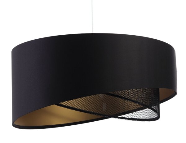 Hängeleuchte Satin Netz Ø 50 cm E27 rund Schwarz Gold