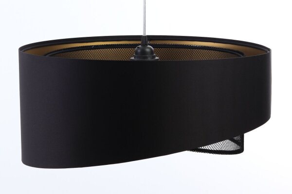 Hängeleuchte Satin Netz Ø 50 cm E27 rund Schwarz Gold