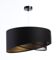 H&auml;ngeleuchte Satin Netz &Oslash; 50 cm E27 rund Schwarz Gold