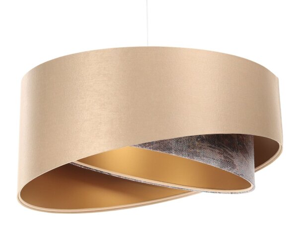 Hängeleuchte Satin E27 rund D: 50 cm in Gold Bunt