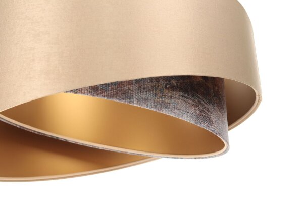 Hängeleuchte Satin E27 rund D: 50 cm in Gold Bunt