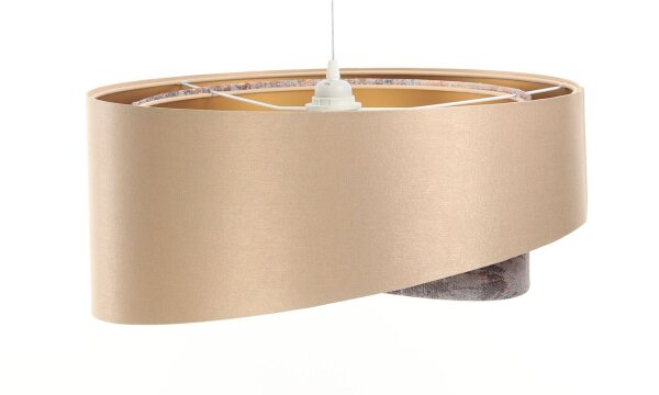 Hängeleuchte Satin E27 rund D: 50 cm in Gold Bunt