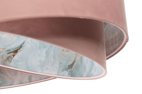 Hängeleuchte D: 50 cm E27 Rosa Hellblau Stoff Velours Optik