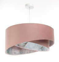 Hängeleuchte D: 50 cm E27 Rosa Hellblau Stoff...