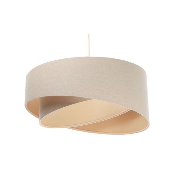 Hängeleuchte Creme Beige Leinen E27 rund Ø 50 cm